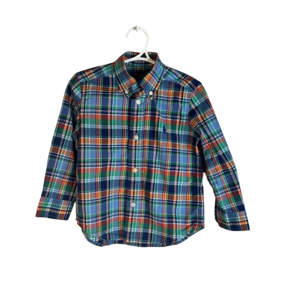 Polo Ralph Lauren Boy's Plaid Classic Button Down Long Sleeve Shirt Size 2T